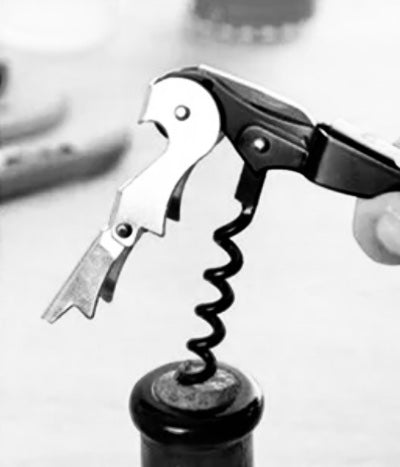 Waiter's Stainless Steel Corkscrew. Heavy Duty, Double-hinged Multi-tool and Portable. Easy storage in purse or pocket.