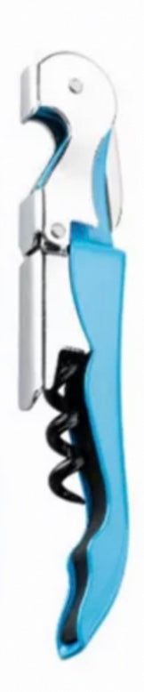 Waiter's Stainless Steel Corkscrew. Heavy Duty, Double-hinged Multi-tool and Portable. Easy to use! Aqua.