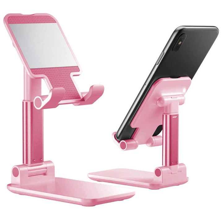Phone/Tablet Holder Telescopic Cradle with Adjustable Base - Pink color option is great and compact, functional and dual purpose!