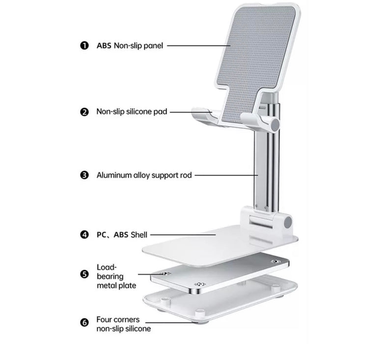 Phone/Tablet Holder Telescopic Cradle with Adjustable Base - Check this out! Each part has its function.