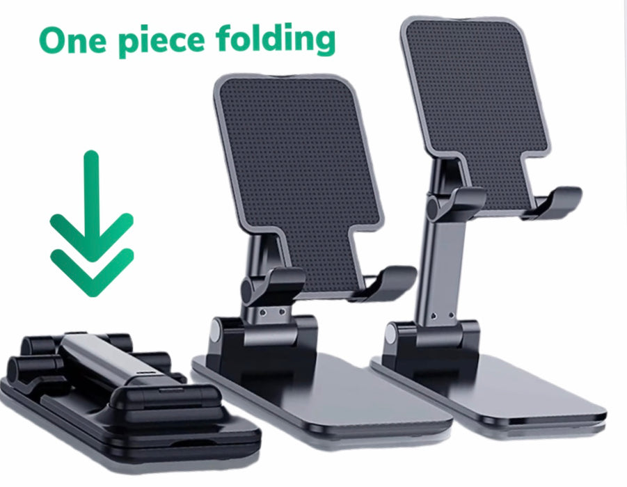 Phone/Tablet Holder Telescopic Cradle with Adjustable Base - Three adjustments for easy viewing and storage.