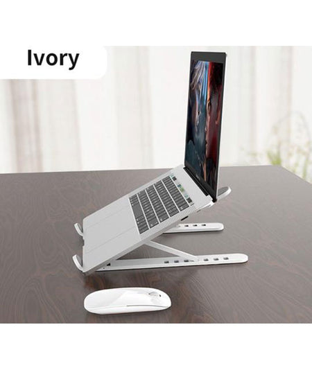 Laptop Stand- 3 colors - Supports Up to 17-inch Screen, Six Level Adjustment, Foldable and Portable! Ivory color option. Ivory.